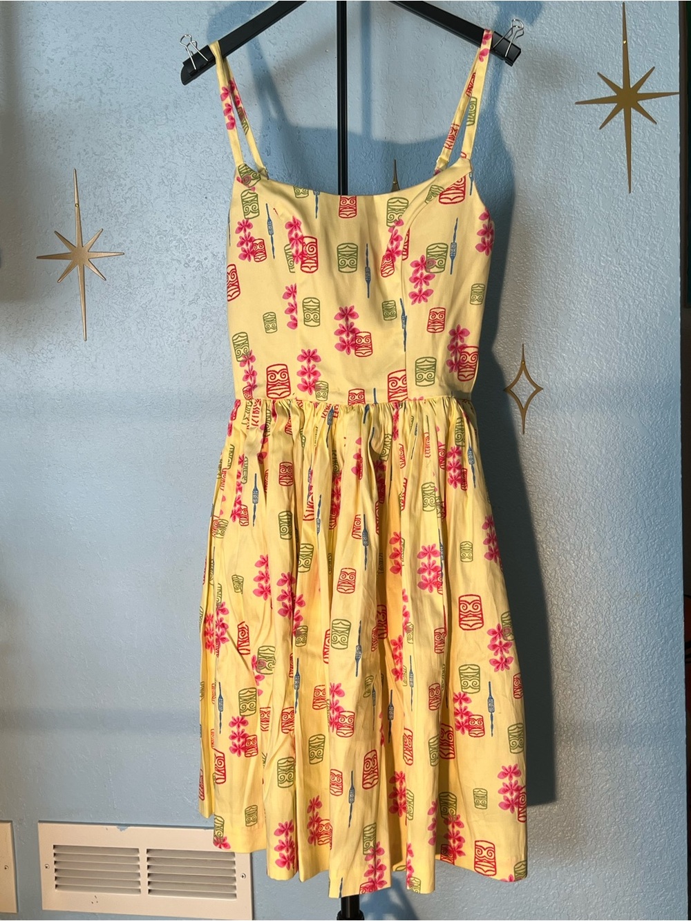 Pinup Couture Yellow Floral Tiki Print Sundress